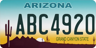 AZ license plate ABC4920