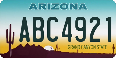 AZ license plate ABC4921