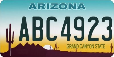 AZ license plate ABC4923