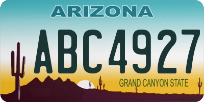 AZ license plate ABC4927