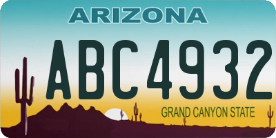 AZ license plate ABC4932