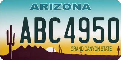 AZ license plate ABC4950