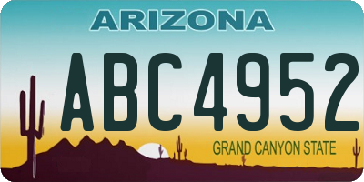 AZ license plate ABC4952