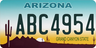 AZ license plate ABC4954
