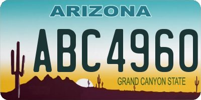AZ license plate ABC4960