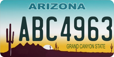 AZ license plate ABC4963