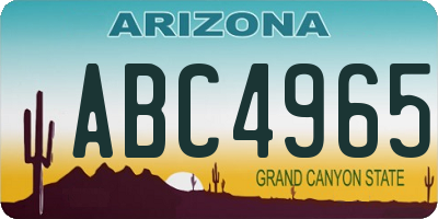 AZ license plate ABC4965