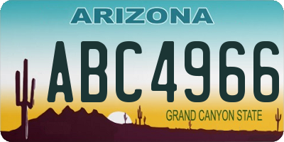 AZ license plate ABC4966