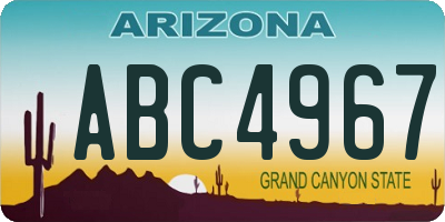 AZ license plate ABC4967