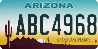 AZ license plate ABC4968