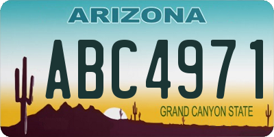 AZ license plate ABC4971
