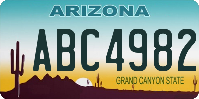 AZ license plate ABC4982