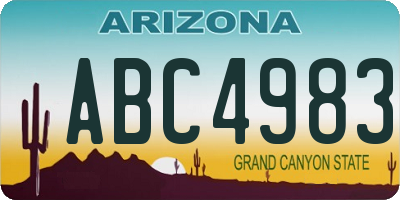AZ license plate ABC4983