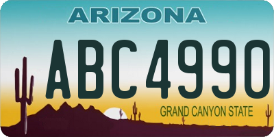 AZ license plate ABC4990