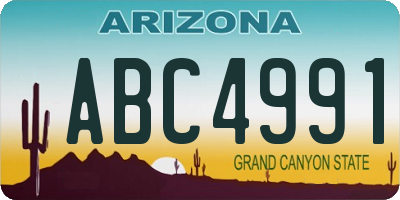 AZ license plate ABC4991