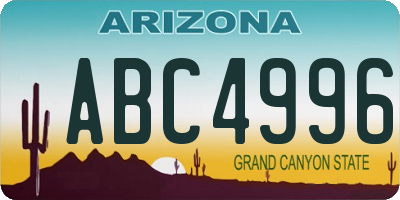 AZ license plate ABC4996