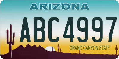 AZ license plate ABC4997