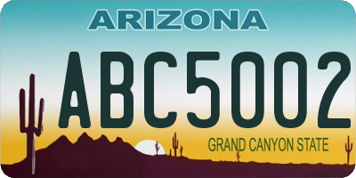 AZ license plate ABC5002