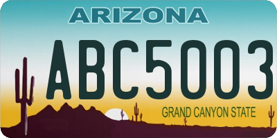 AZ license plate ABC5003