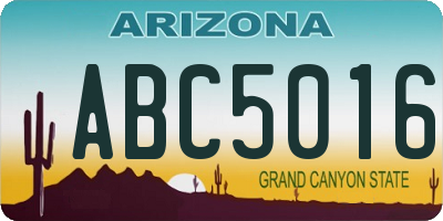 AZ license plate ABC5016