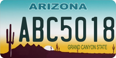AZ license plate ABC5018