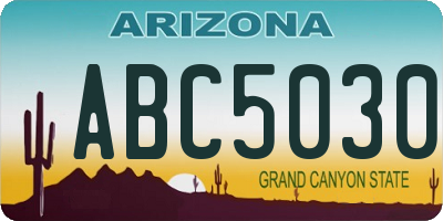 AZ license plate ABC5030