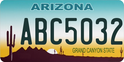 AZ license plate ABC5032
