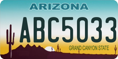 AZ license plate ABC5033
