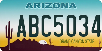 AZ license plate ABC5034