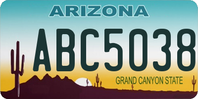 AZ license plate ABC5038