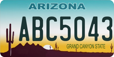 AZ license plate ABC5043