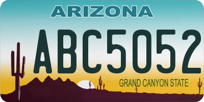 AZ license plate ABC5052