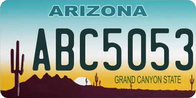 AZ license plate ABC5053