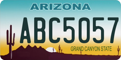 AZ license plate ABC5057