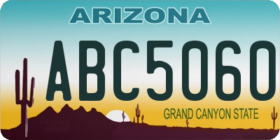 AZ license plate ABC5060