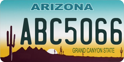 AZ license plate ABC5066