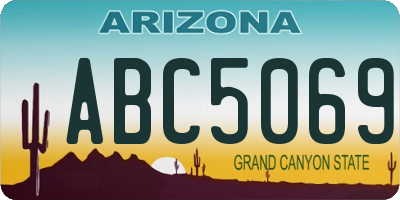 AZ license plate ABC5069