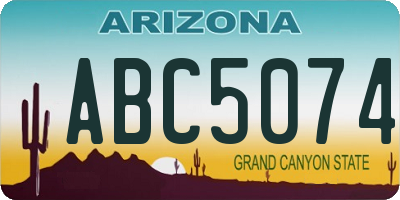 AZ license plate ABC5074
