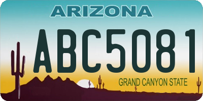AZ license plate ABC5081