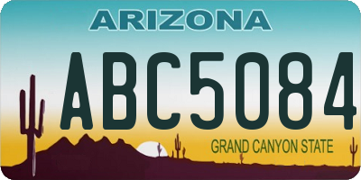 AZ license plate ABC5084