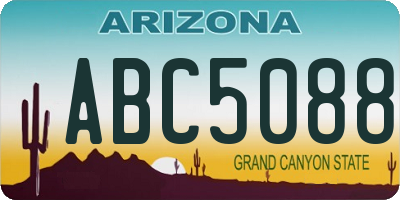 AZ license plate ABC5088