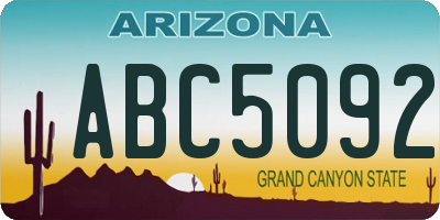 AZ license plate ABC5092
