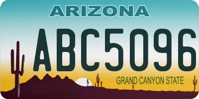 AZ license plate ABC5096