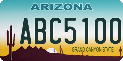 AZ license plate ABC5100