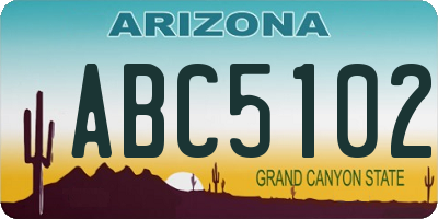 AZ license plate ABC5102