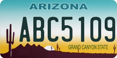 AZ license plate ABC5109