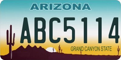 AZ license plate ABC5114