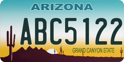 AZ license plate ABC5122
