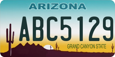 AZ license plate ABC5129
