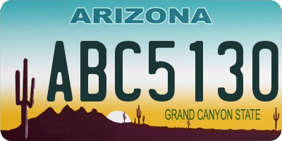 AZ license plate ABC5130